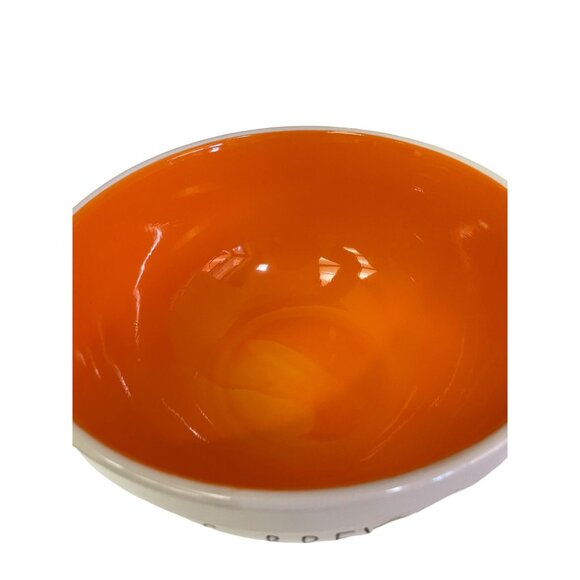 RAE Dunn Artisan Collection White Orange Halloween Hocus Pocus Bowl 5"H x 8.5"W - Picture 8 of 11